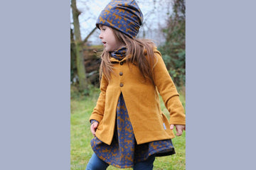 Sweat angeraut "Moozie Woozie" mit Waldtieren, Elchen, Weihnachten, jeansblau, 0,5 m